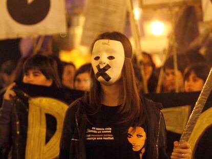 Protesta contra la violencia sobre las mujeres en Valencia