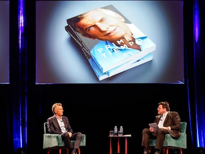 Mauricio Macri, ex-presidente da Argentina, durante a apresentação de seu livro, em Buenos Aires.