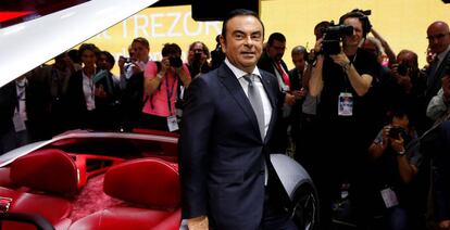 Carlos Ghosn, presidente y CEO de la alianza Renault-Nissan-Mitsubishi, en un sal&oacute;n del motor celebrado en Par&iacute;s, el a&ntilde;o pasado.