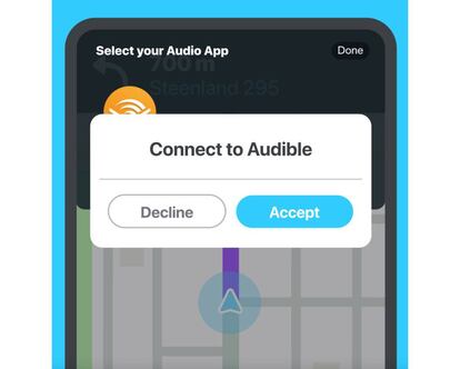 Waze ya puede conectarse a Audible.