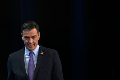 Pedro Sánchez, antes de una rueda de prensa durante la cumbre de la OTAN en Madrid.