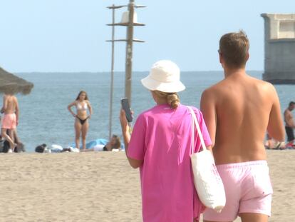 Bañistas, el día 21 en Valencia.