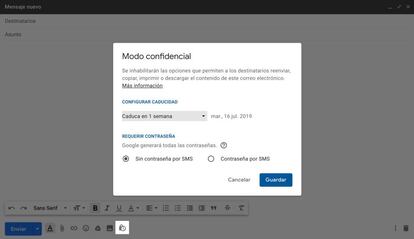Modo confidencial de Gmail