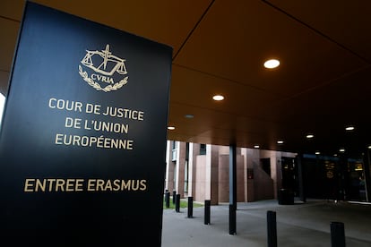 Entrada al Tribunal de Justicia de la UE el 19 en diciembre de 2020.