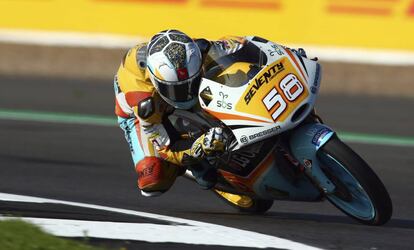 Juanfran Guevara en los entrenamientos de Moto3 en Gran Bretaña.