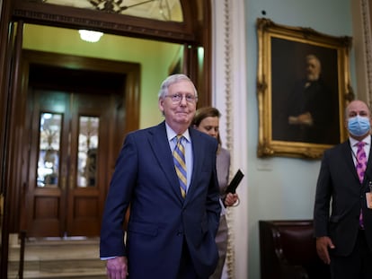 O líder da minoria republicana do Senado, Mitch McConnell, nesta quarta-feira no Capitólio.