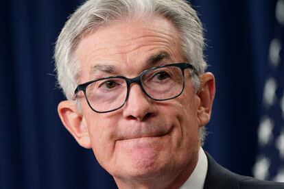 El presidente de la Reserva Federal de Estados Unidos, Jerome Powell, durante la rueda de prensa del miércoles en Washington.