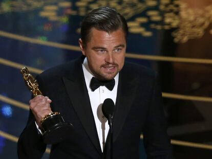 Leonardo DiCaprio, amb l'Oscar al millor actor per 'El renacido'.