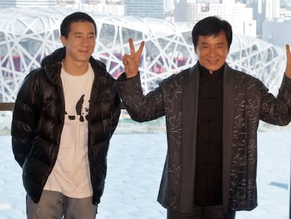 El actor Jackie Chan y su hijo Jaycee.