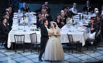 El tenor Juan Diego Fl&oacute;rez durante &#039;La sonnambula&#039; de Bellini en el Liceo.