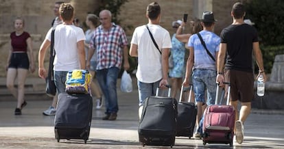 Turistas en el centro de Valencia.