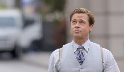 Brad Pitt durante el rodaje en Canarias el pasado mayo.
