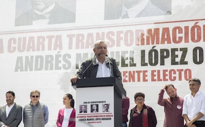 López Obrador, durante el mitin en Tlatelolco 