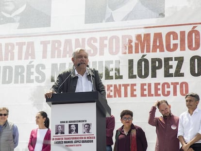 López Obrador, durante el mitin en Tlatelolco 