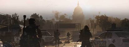 Un momento de la campaña de 'The Division 2', con el Capitolio al fondo.