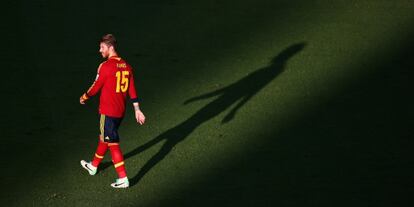 Sergio Ramos, durante el partido contra Nigeria.