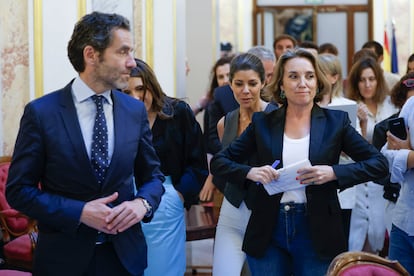 La secretaria general del PP, Cuca Gamarra. tras el pleno en el Congreso de los Diputados celebrado este miércoles en Madrid. EFE/ Mariscal