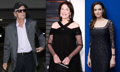 De izquierda a derecha: Michael Douglas, Sherry Lansing y Angelina Jolie.