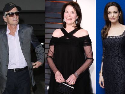 De izquierda a derecha: Michael Douglas, Sherry Lansing y Angelina Jolie.