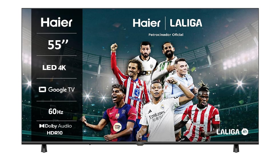 Smart TV Haier de 55 pulgadas.