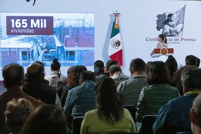 Claudia Sheinbaum presidenta de México durante la conferencia de prensa en Palacio Nacional, en Ciudad de México, el 14 de octubre 2024.