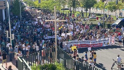 La protesta en Montecarmelo contra el cantón de limpieza. / Plataforma No al Cantón