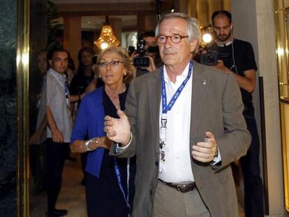 Xavier Trias entrando en el hotel Majestic de Barcelona.