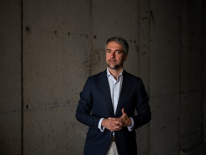 Carlos Franganillo, periodista en RTVE, fotografiado en Torrespaña en 2021.