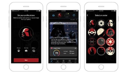Aplicación Star Wars del reloj Garmin.