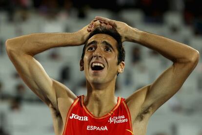 Casado, tras ganar la final de los 1500 metros, en los Europeos de Barcelona 2010