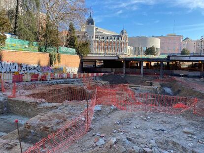 Restos del Palacio de Godoy hallados en las obras de la calle Bailén.