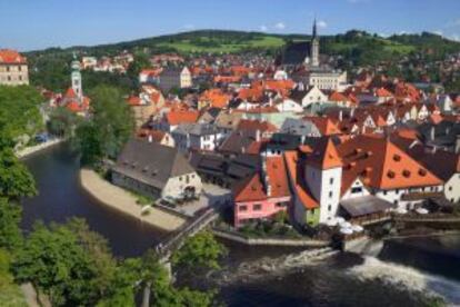 Panorámica de la ciudad de Ceský Krumlov, al sur de la región de Bohemia (República Checa).