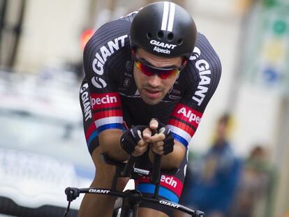 Dumoulin, durante la crono de Burgos.