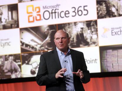 Steve Ballmer, durante la presentación de Office 365.