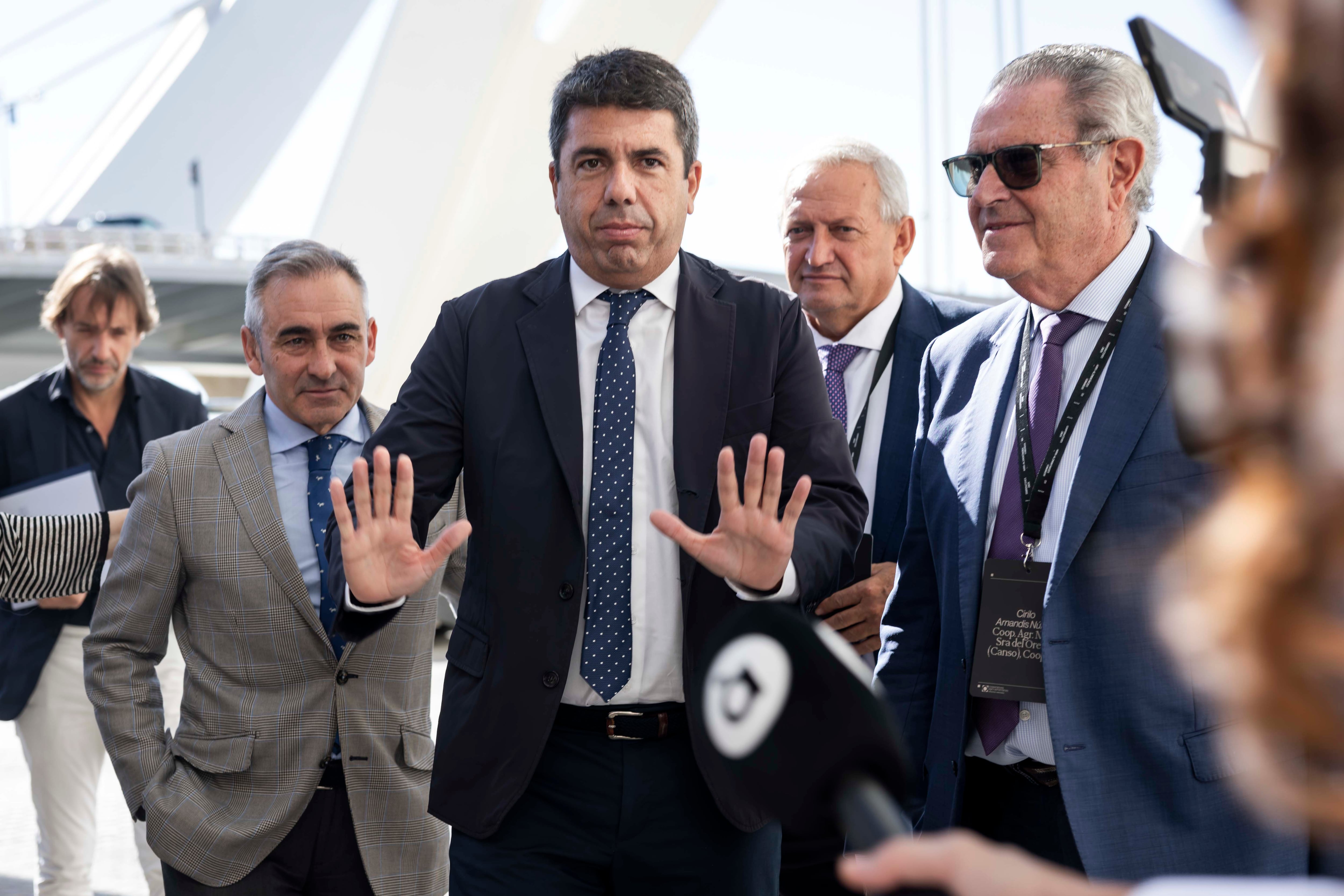 Mazón, este jueves en la apertura en Valencia de un congreso de cooperativas agroalimentarias.