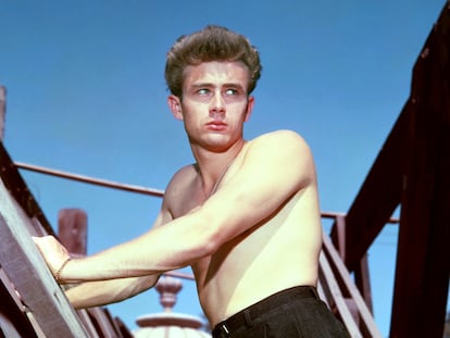 James Dean durante el rodaje de 'Al este del Edén'.