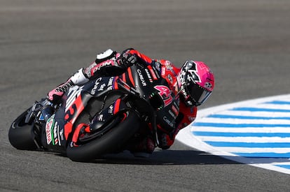 El piloto español de Aprilia, Aleix Espargaró, enel GP Premio de España de MotoGP en el circuito de Jerez de la Frontera