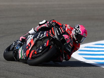 El piloto español de Aprilia, Aleix Espargaró, enel GP Premio de España de MotoGP en el circuito de Jerez de la Frontera