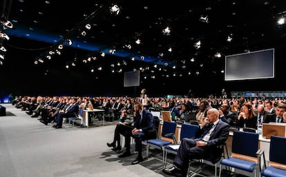 Asistentes a la cumbre del clima celebrada hace un año en Katowice (Polonia), la COP24.