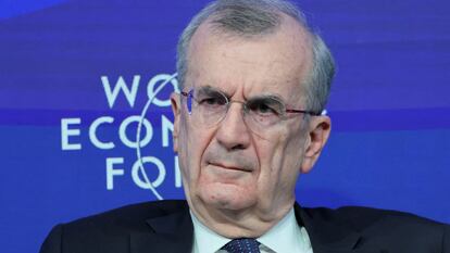 El gobernador del Banco de Francia, Fraçois Villeroy, en el pasado Foro de Davos, en junio de este año.