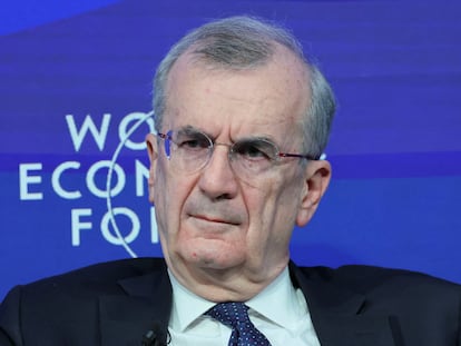 El gobernador del Banco de Francia, Fraçois Villeroy, en el pasado Foro de Davos, en junio de este año.