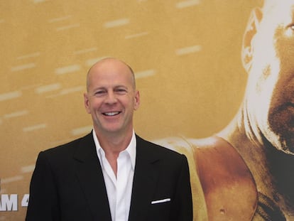 El actor Bruce Willis posa durante la presentación de 'La jungla 4.0' en Berlín, en 2007.