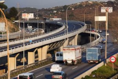 Carril bus Bus-VAO, en Barcelona.