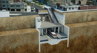 Maqueta del la línea 2 del Metro de Lima.