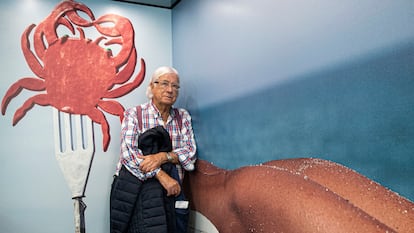 Carlos Pérez Siquier, en febrero de 2020, en la exposición sobre su obra que pudo verse en la Fundación Mapfre de Barcelona.