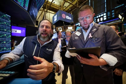 Operadores de la Bolsa de Nueva York.