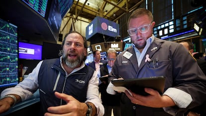 Operadores de la Bolsa de Nueva York.