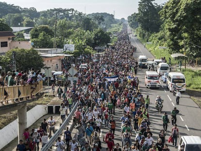 La caravana migrante en México, en octubre pasado.