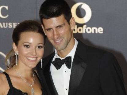 Novak Djokovic y su novia Jelena Ristic.