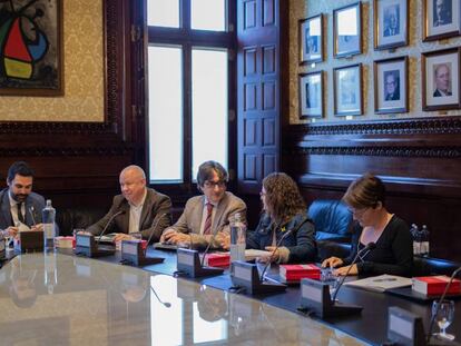 Reunión de la Mesa del Parlament, este martes.